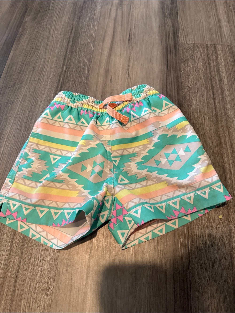 chubbies Aztec Print Swim Shorts - Teal, Peach, Yellow